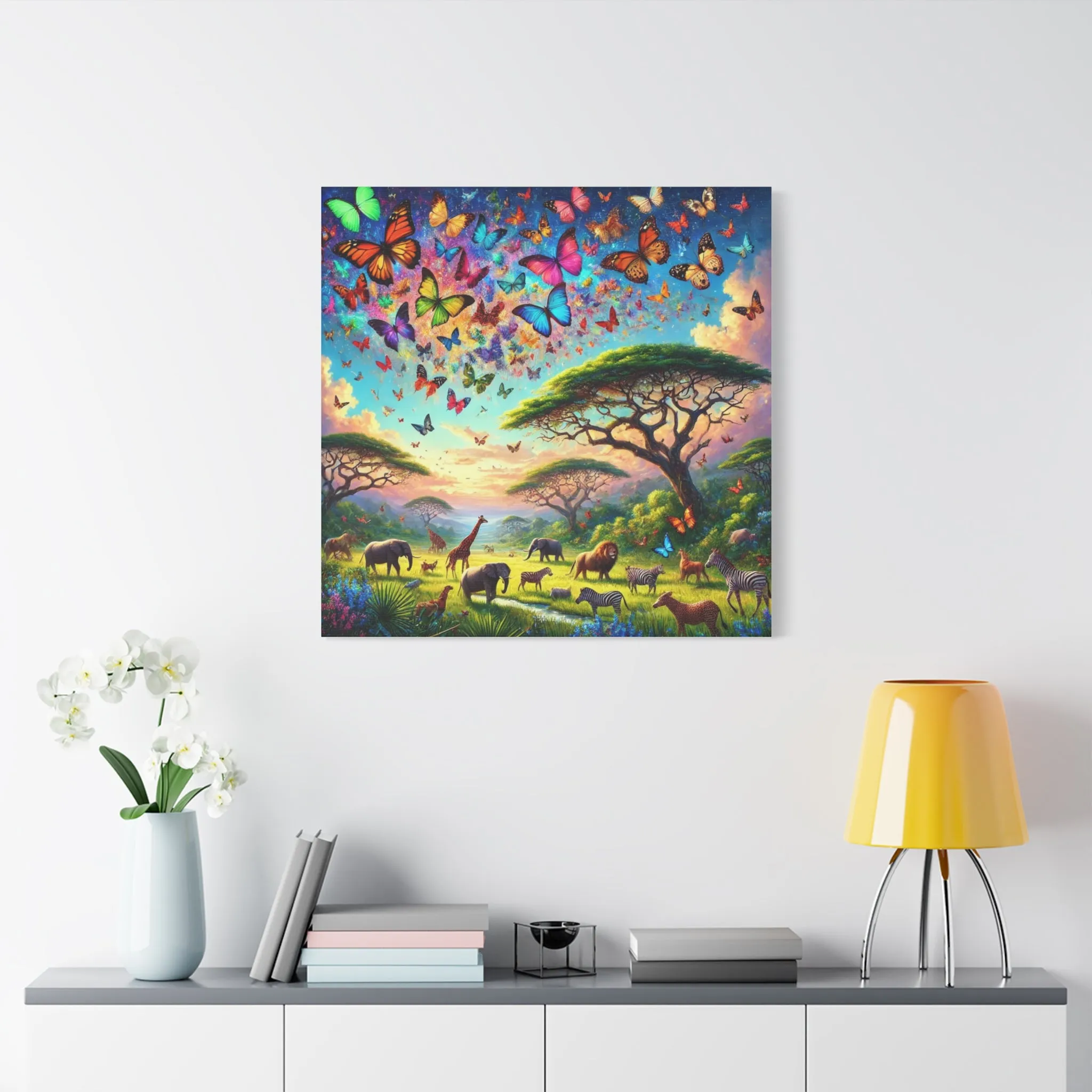 Vibrant Animal Paradise Canvas Art - Nature & Butterfly Wall Décor, Gifts for friends, Gifts for love ones, Home decoration, Office decoration