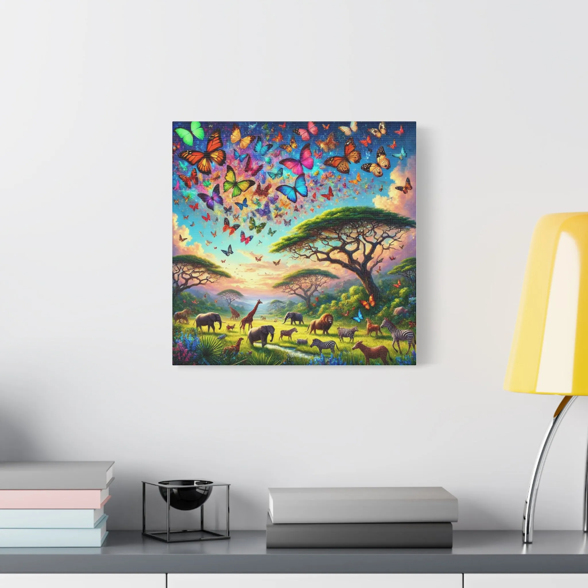 Vibrant Animal Paradise Canvas Art - Nature & Butterfly Wall Décor, Gifts for friends, Gifts for love ones, Home decoration, Office decoration