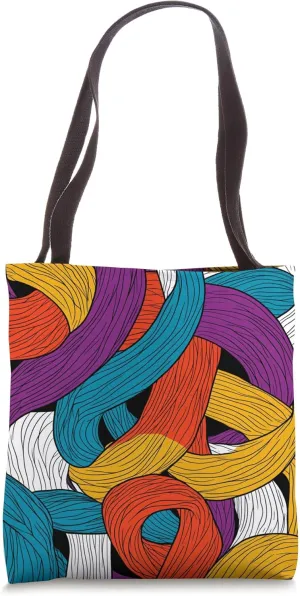 Vibrant Ribbon Design Colorful Abstract Art Decor Tote Bag
