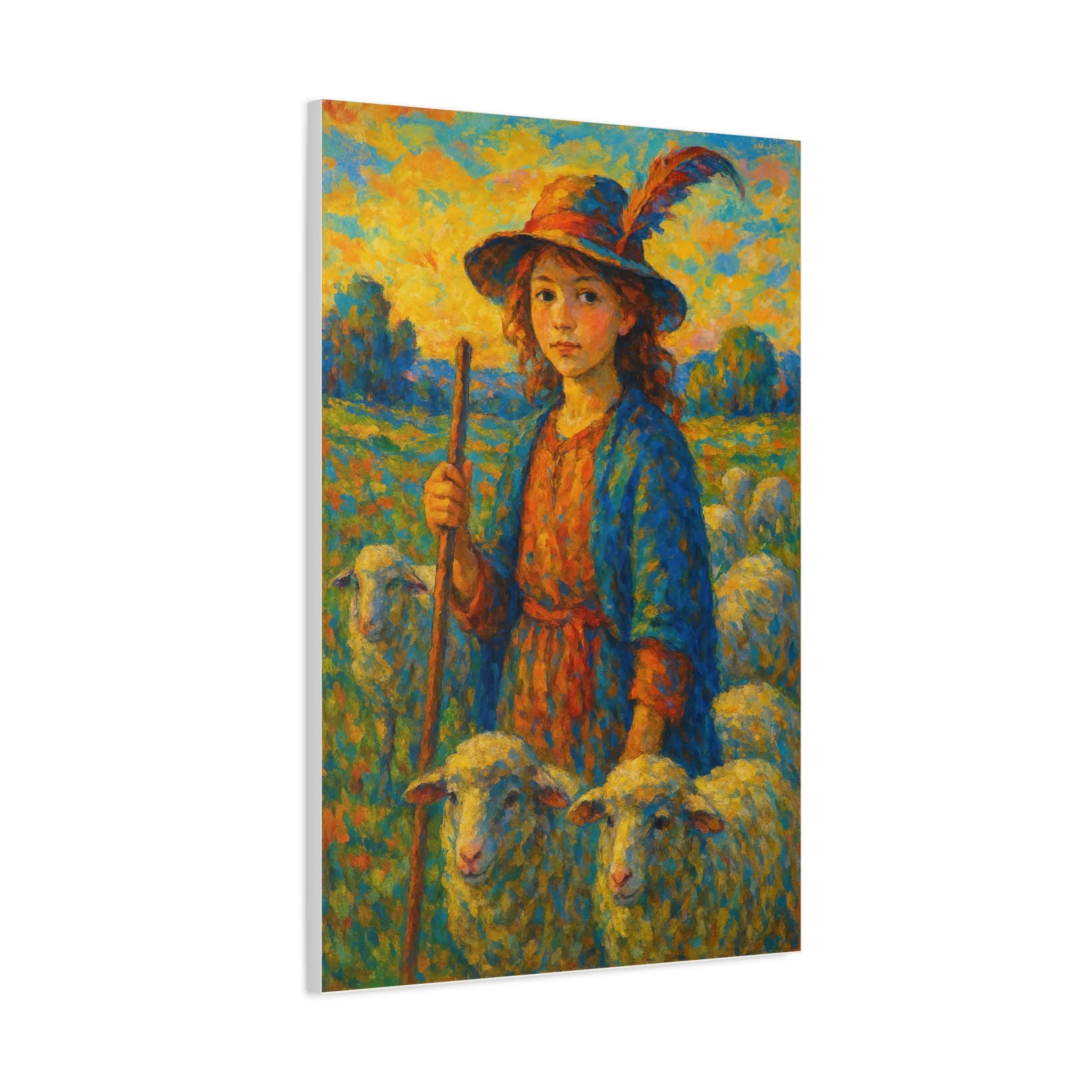 Vibrant Sheep Girl Canvas Art - Stretched Wall Decor, Gifts for friends, Gifts for love ones, Home decoration, Office decoration