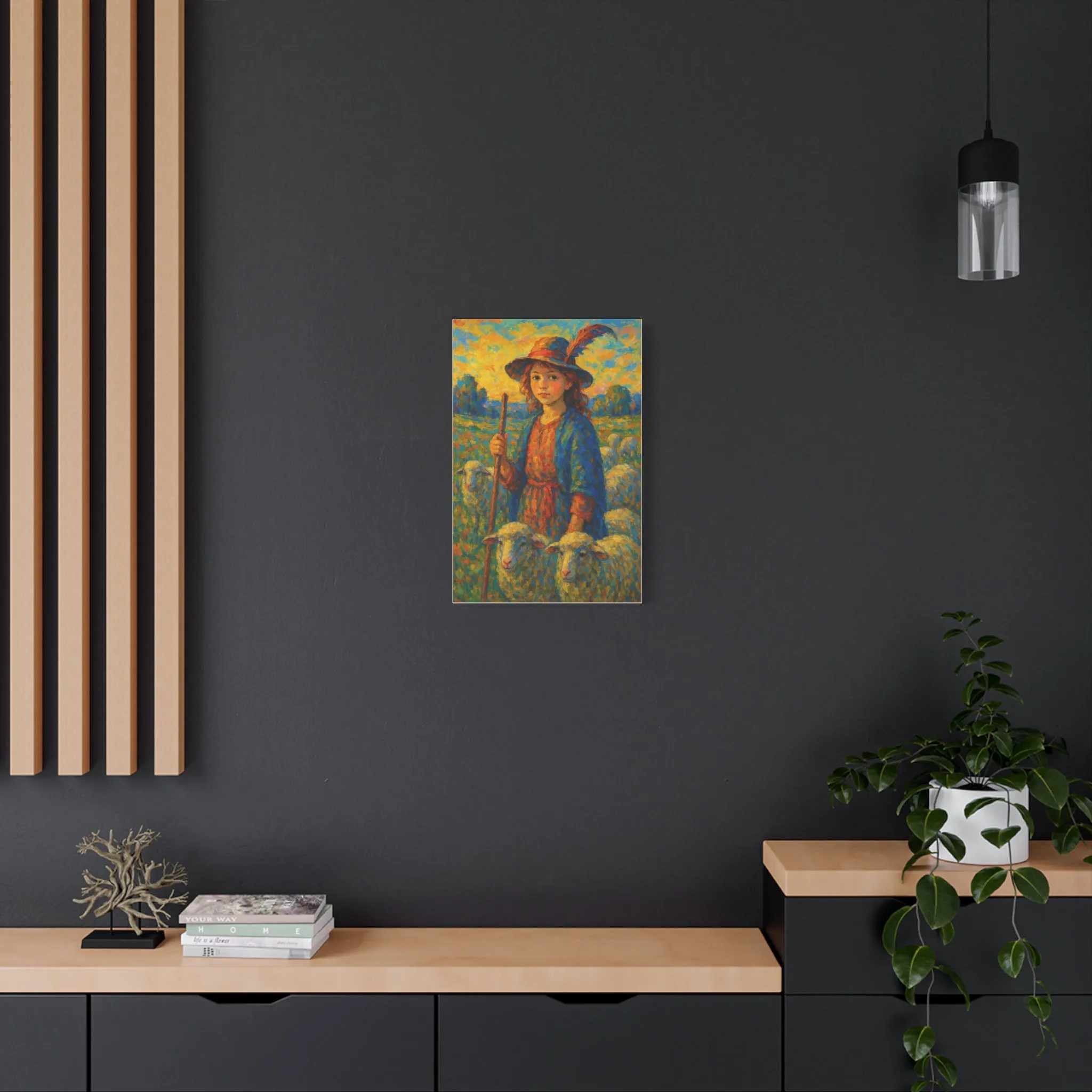 Vibrant Sheep Girl Canvas Art - Stretched Wall Decor, Gifts for friends, Gifts for love ones, Home decoration, Office decoration