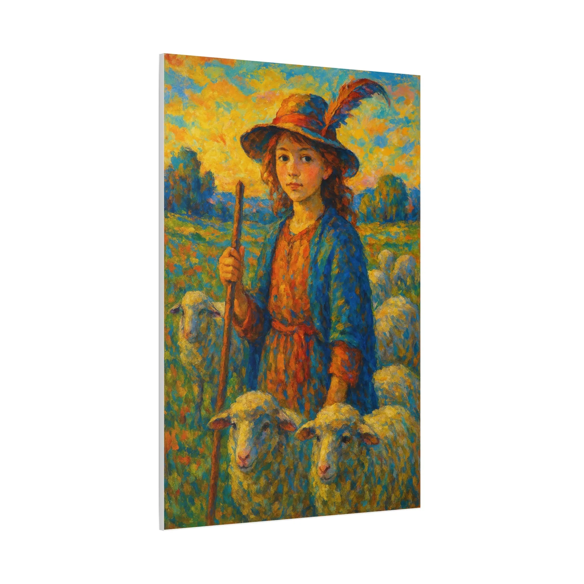 Vibrant Sheep Girl Canvas Art - Stretched Wall Decor, Gifts for friends, Gifts for love ones, Home decoration, Office decoration