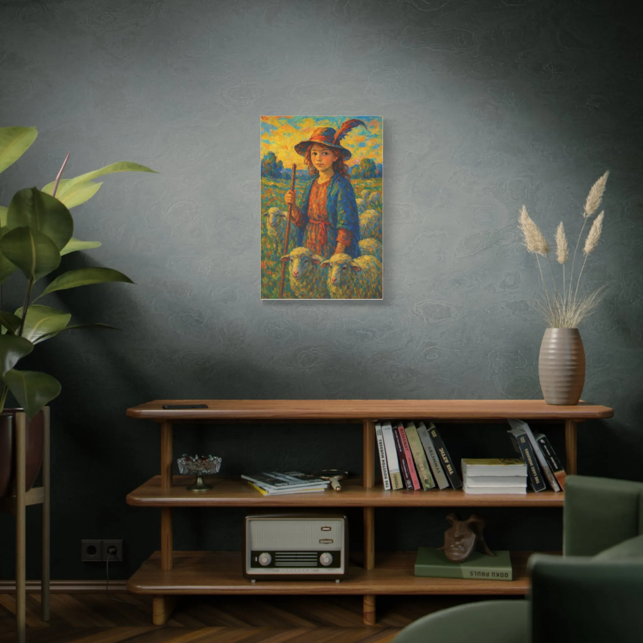 Vibrant Sheep Girl Canvas Art - Stretched Wall Decor, Gifts for friends, Gifts for love ones, Home decoration, Office decoration