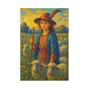 Vibrant Sheep Girl Canvas Art - Stretched Wall Decor, Gifts for friends, Gifts for love ones, Home decoration, Office decoration