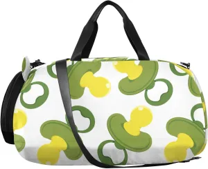 VIGTRO Cartoon Pacifier Pattern Kids Overnight Travel Duffel Bag Sport Gym Bag for Boys Girls with Shoe Compartment, Carry On Weekender Luggage Bag for Dance Swim Yoga