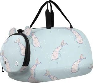 VIGTRO Jumping Fish Pattern Kids Overnight Travel Duffel Bag Sport Gym Bag for Boys Girls with Shoe Compartment, Carry On Weekender Luggage Bag for Dance Swim Yoga