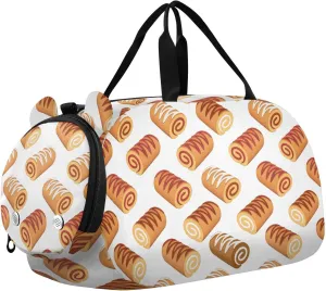 VIGTRO Sweet Dessert Food Pattern Kids Overnight Travel Duffel Bag Sport Gym Bag for Boys Girls with Shoe Compartment, Carry On Weekender Luggage Bag for Dance Swim Yoga