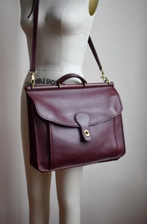 Vintage Burgundy Leather Satchel