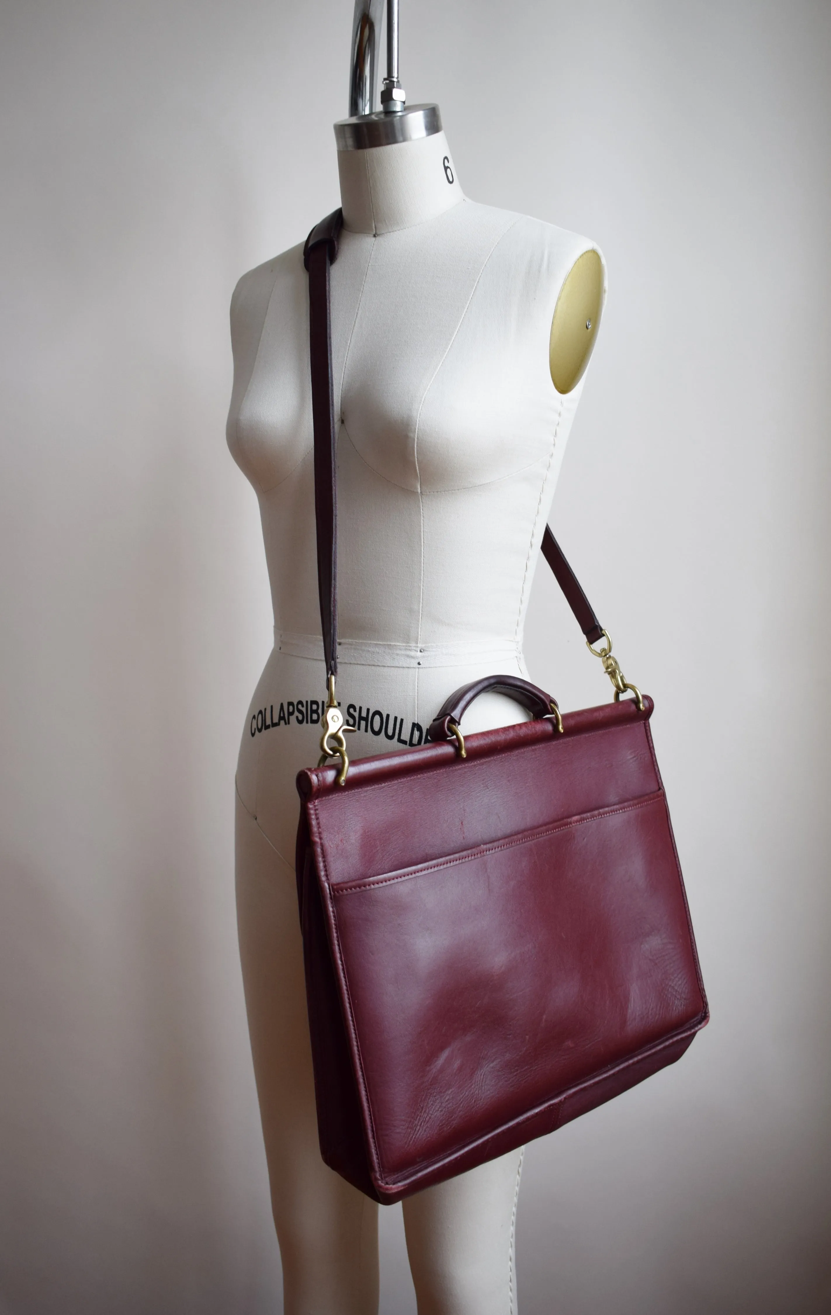 Vintage Burgundy Leather Satchel