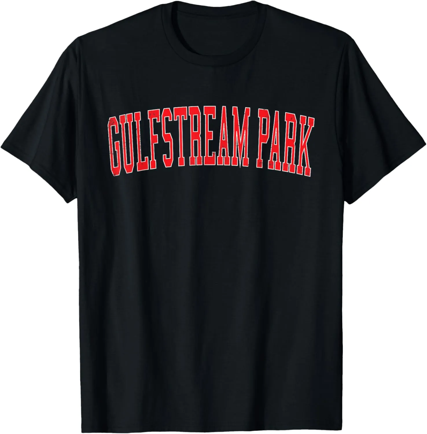 Vintage Gulfstream Park Distressed Red Varsity Style T-Shirt