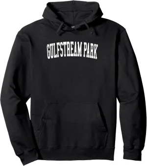 Vintage Gulfstream Park Distressed White Varsity Style Pullover Hoodie