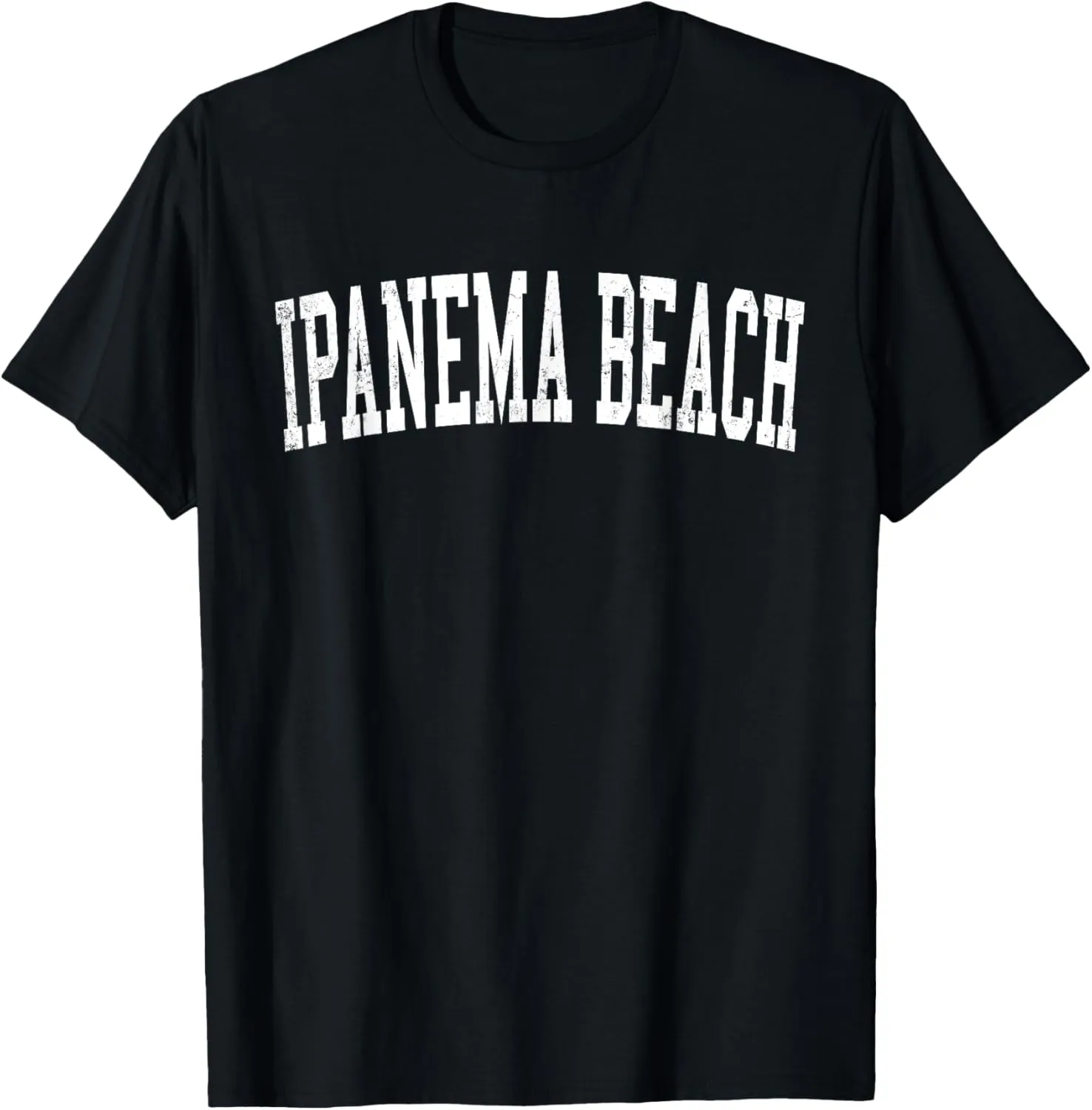 Vintage Ipanema Beach Distressed White Varsity Style T-Shirt
