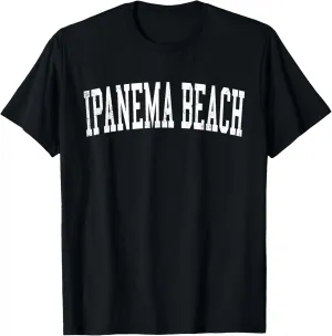 Vintage Ipanema Beach Distressed White Varsity Style T-Shirt