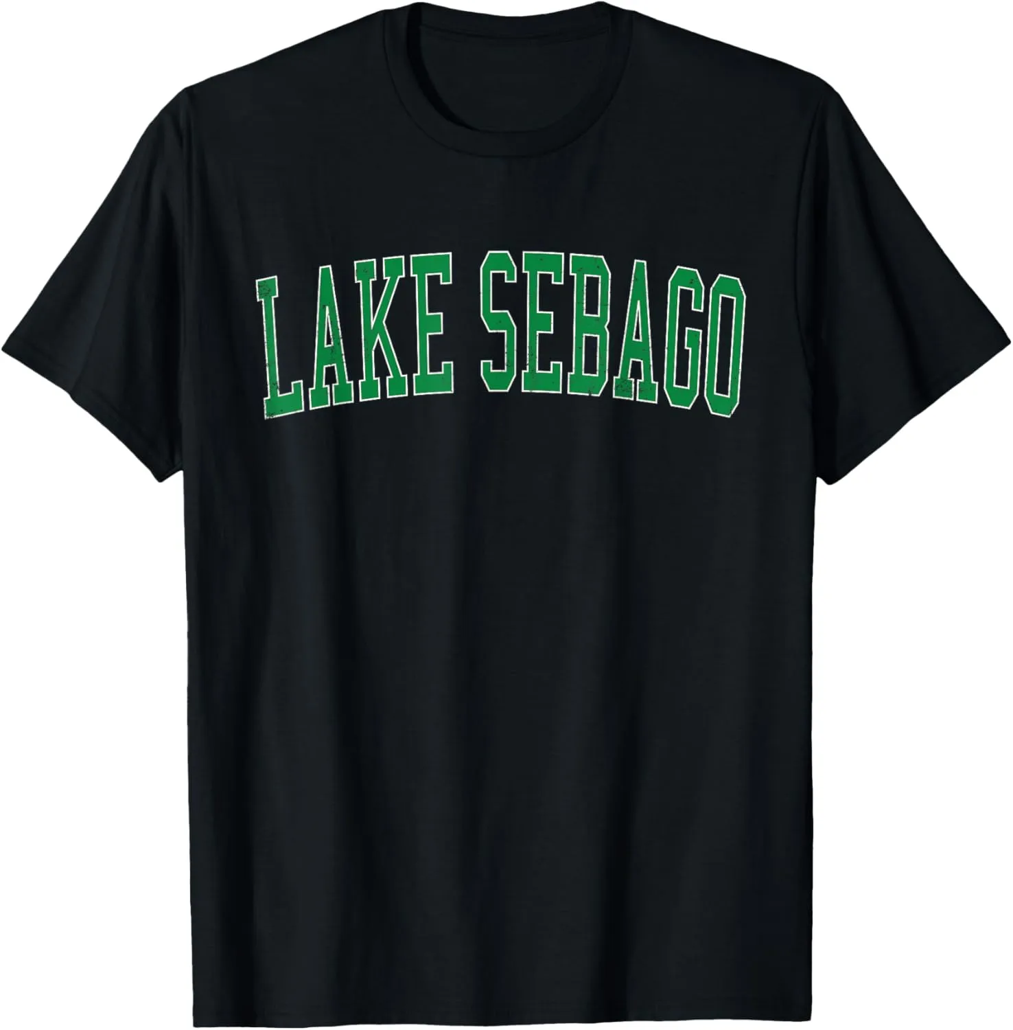 Vintage Lake Sebago Distressed Green Varsity Style T-Shirt