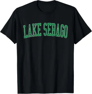 Vintage Lake Sebago Distressed Green Varsity Style T-Shirt
