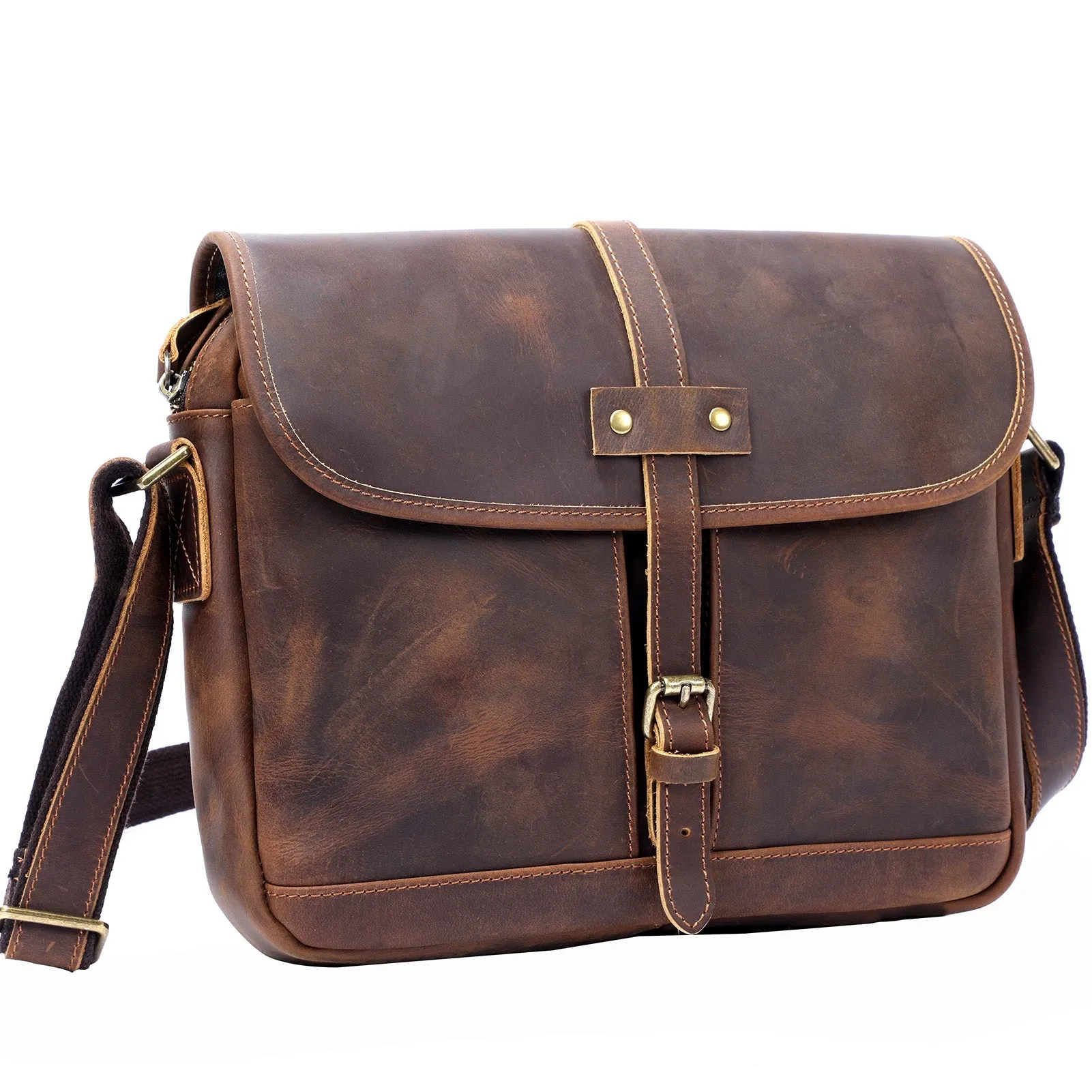 Vintage Leather Messenger Bag | MECHELEN