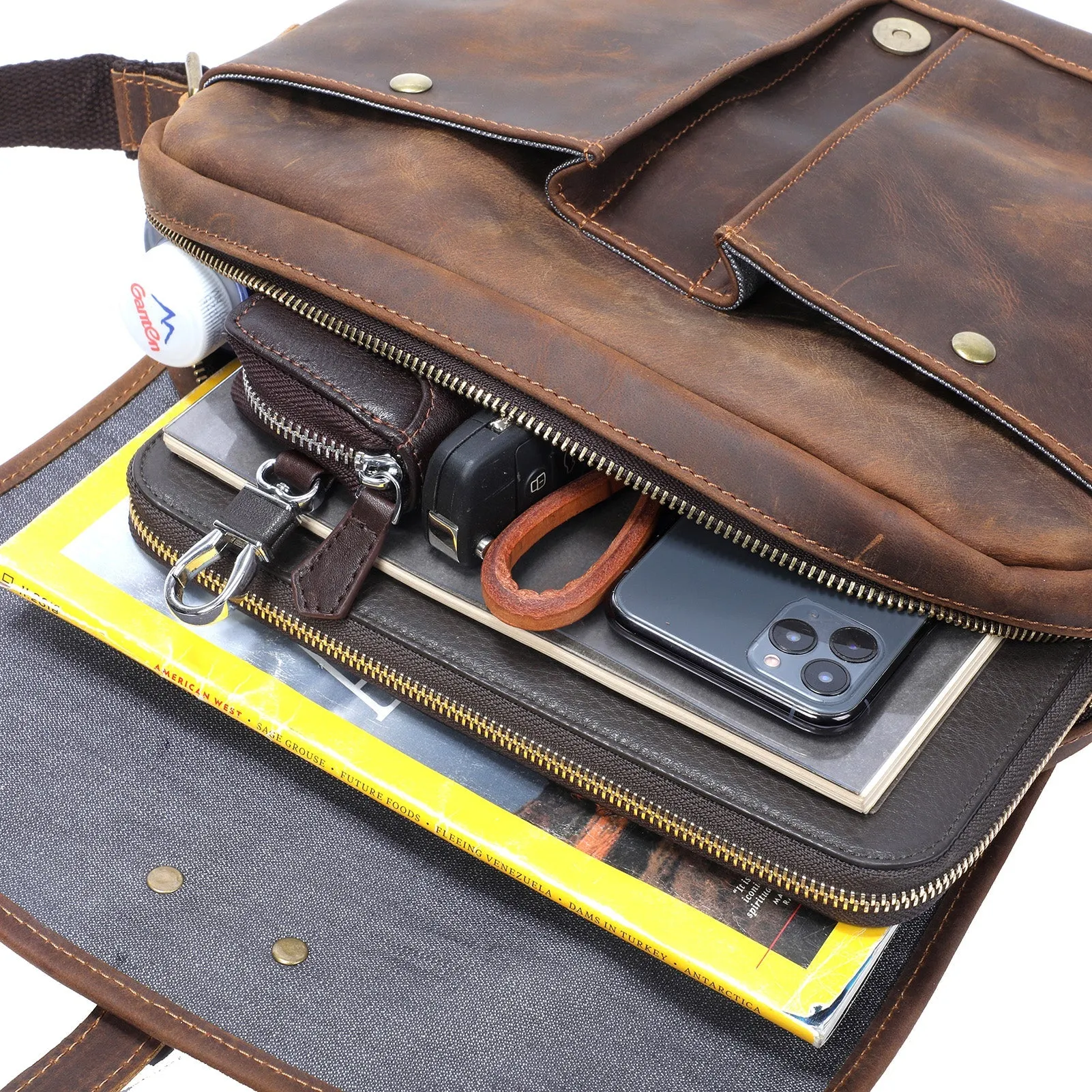 Vintage Leather Messenger Bag | MECHELEN
