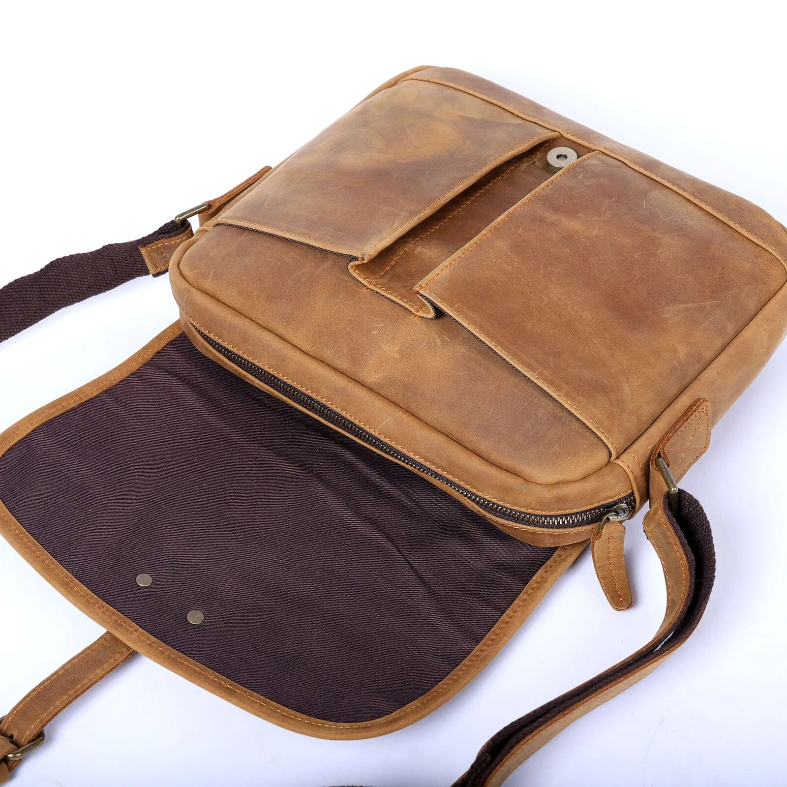 Vintage Leather Messenger Bag | MECHELEN
