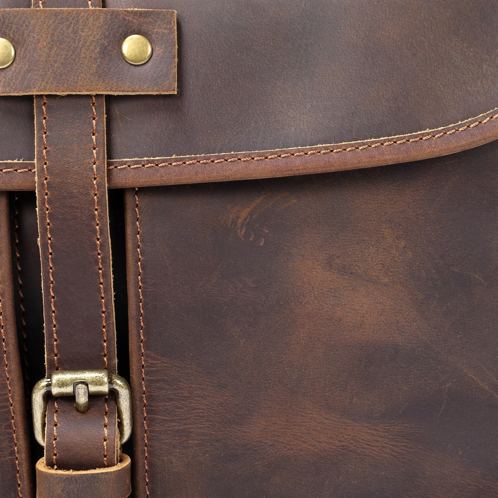 Vintage Leather Messenger Bag | MECHELEN