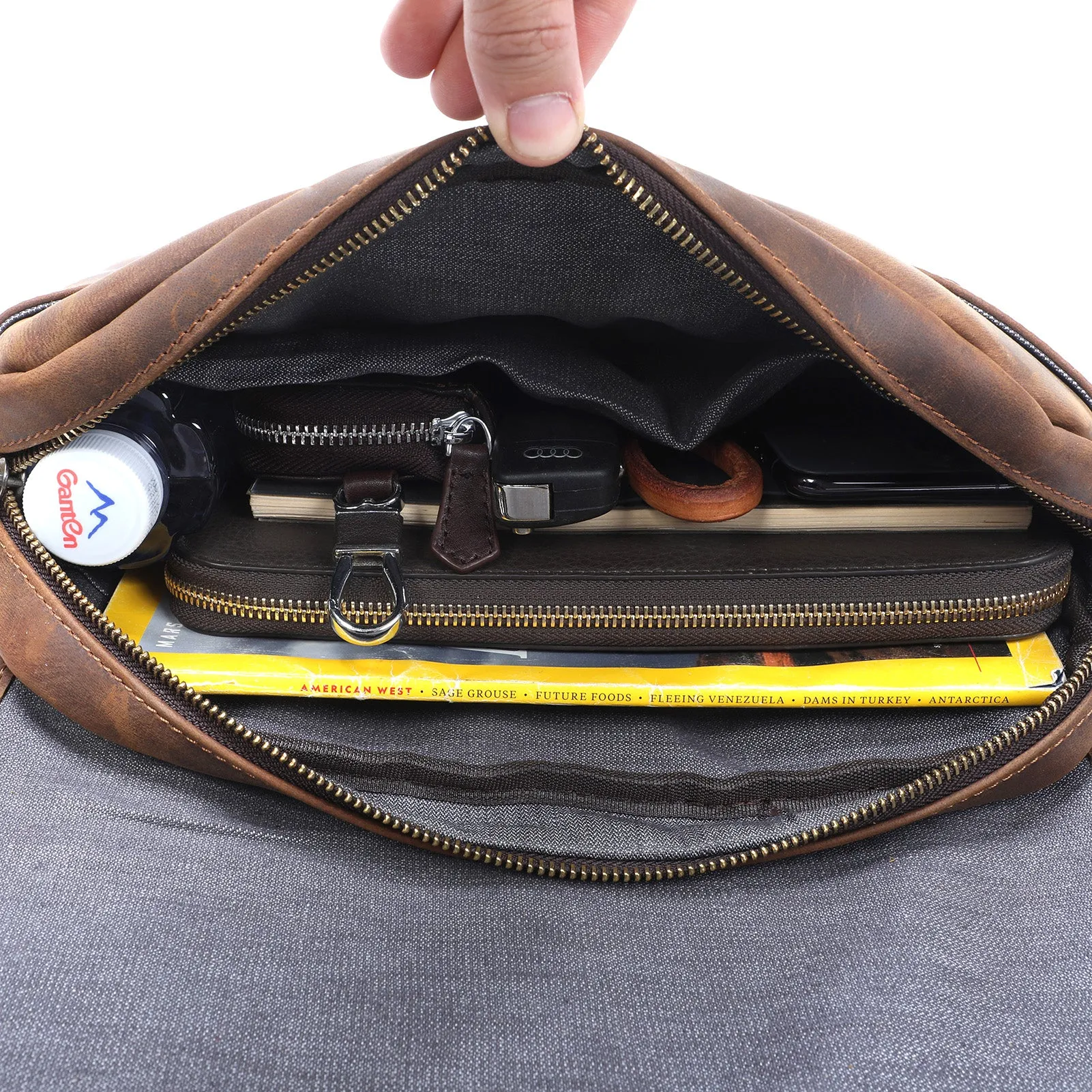 Vintage Leather Messenger Bag | MECHELEN