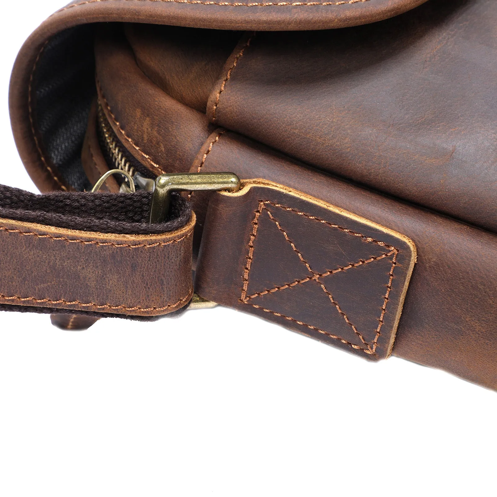 Vintage Leather Messenger Bag | MECHELEN