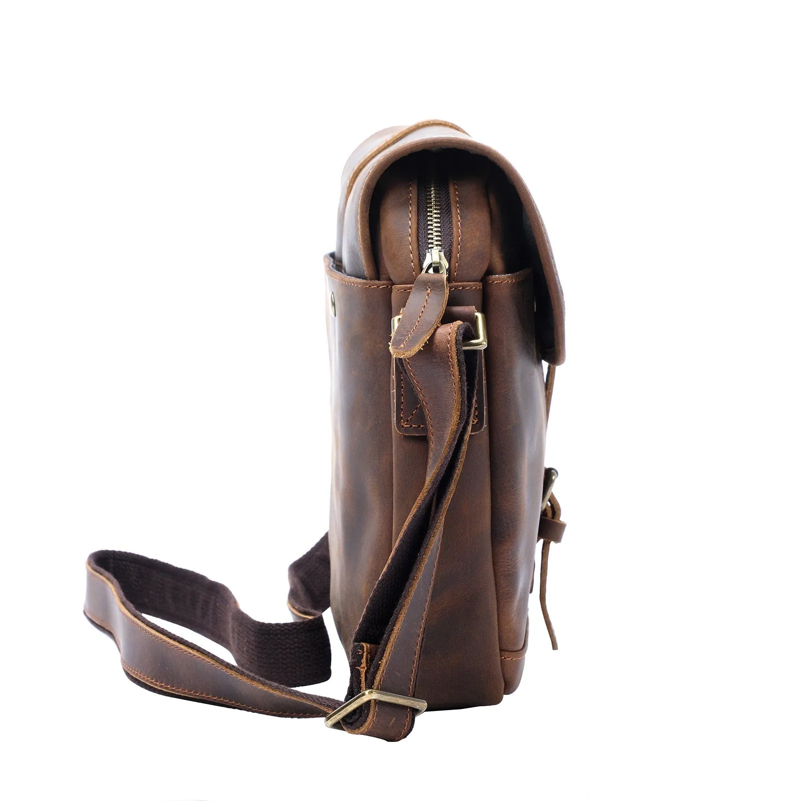 Vintage Leather Messenger Bag | MECHELEN