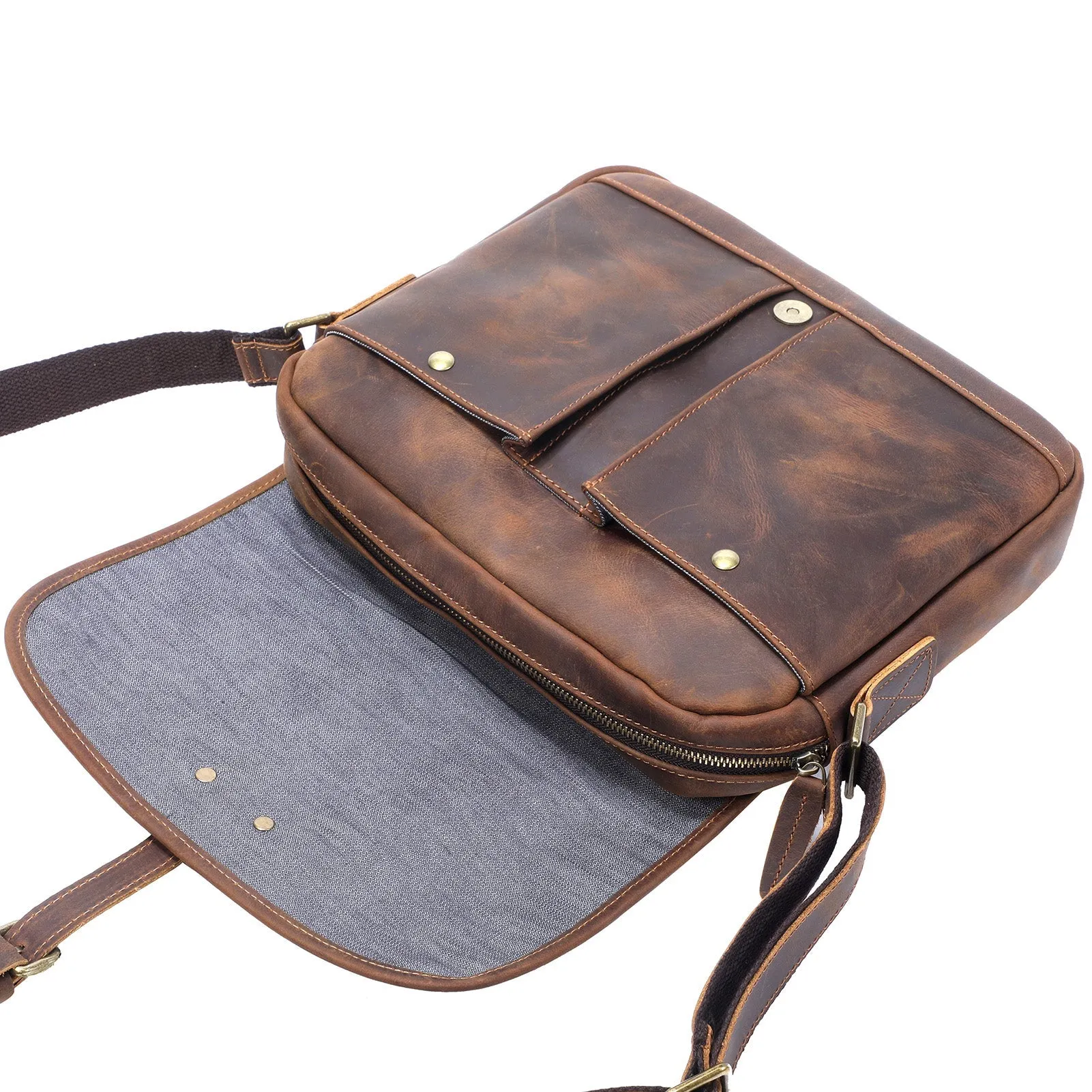 Vintage Leather Messenger Bag | MECHELEN