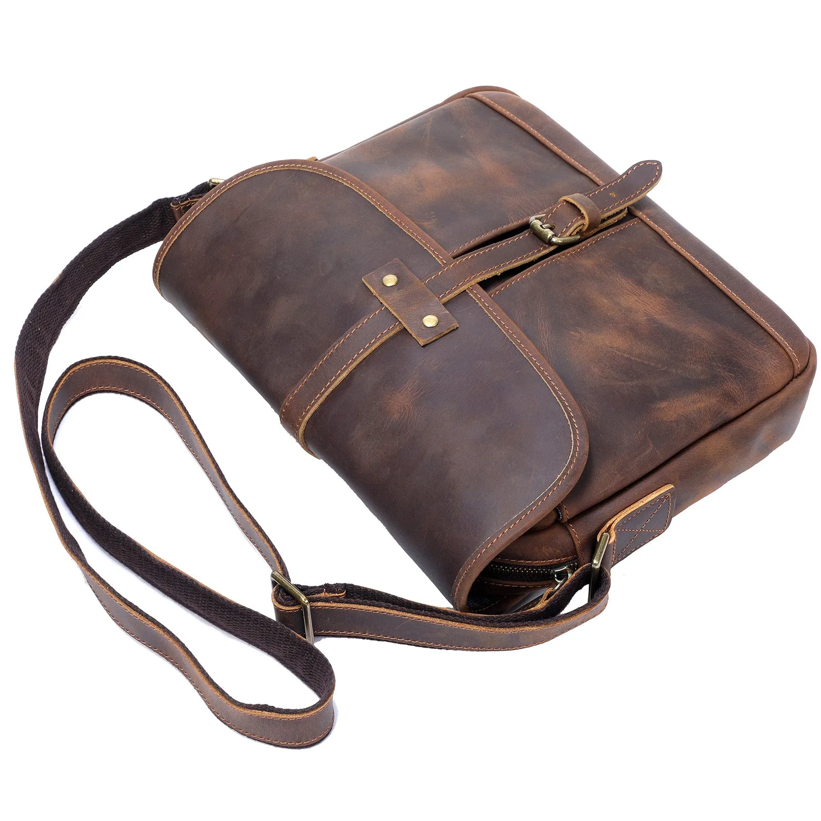 Vintage Leather Messenger Bag | MECHELEN