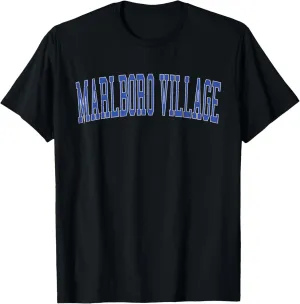Vintage Marlboro Village MD Distressed Blue Varsity Style T-Shirt
