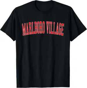 Vintage Marlboro Village MD Distressed Red Varsity Style T-Shirt
