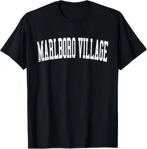 Vintage Marlboro Village MD Distressed White Varsity Style T-Shirt