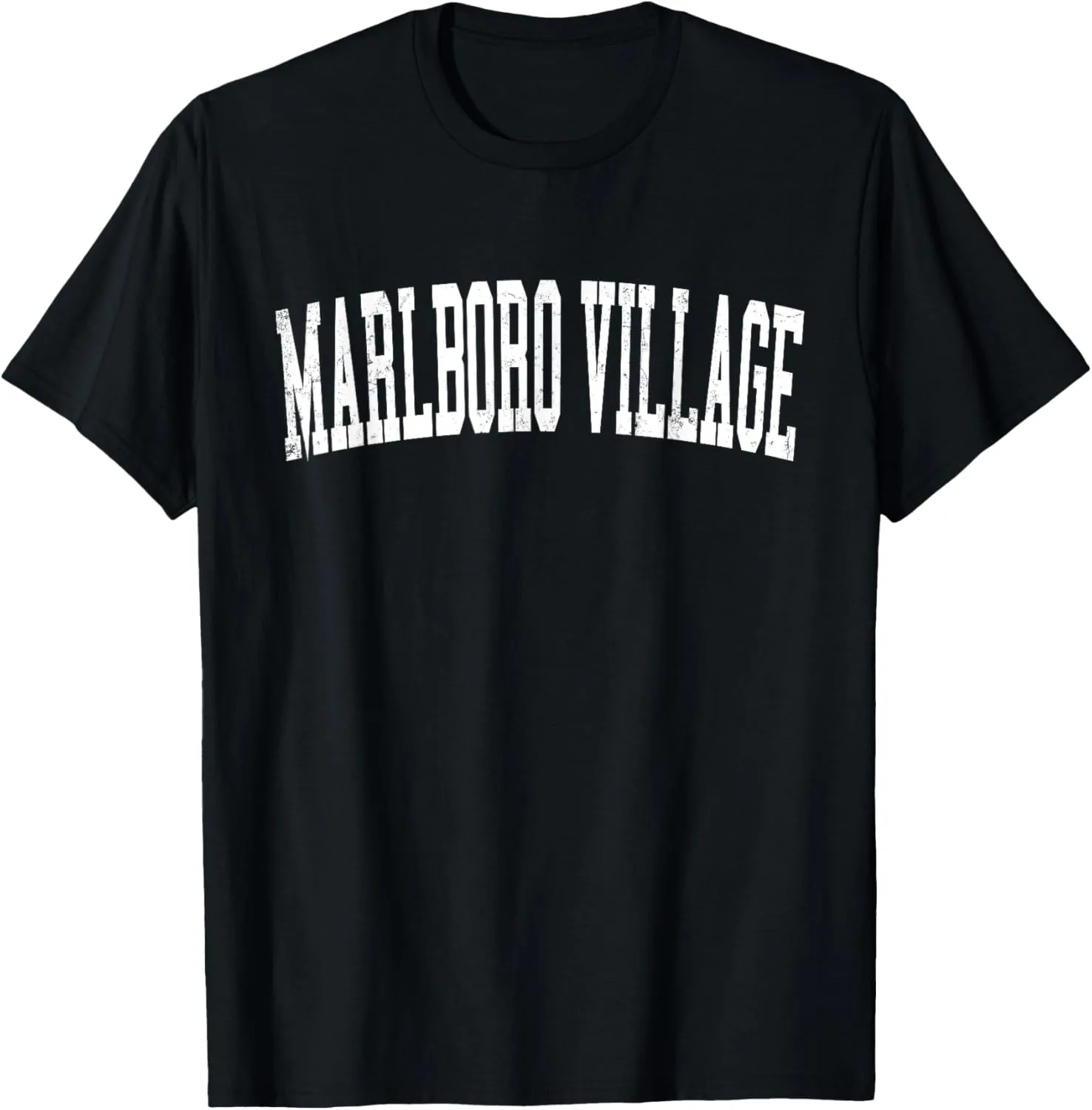 Vintage Marlboro Village MD Distressed White Varsity Style T-Shirt