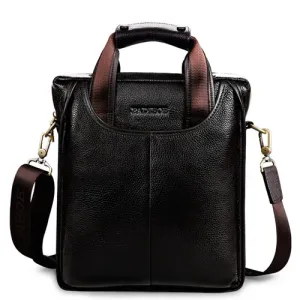 Vintage Men Briefcase – Genuine Leather Messenger Bag for Business