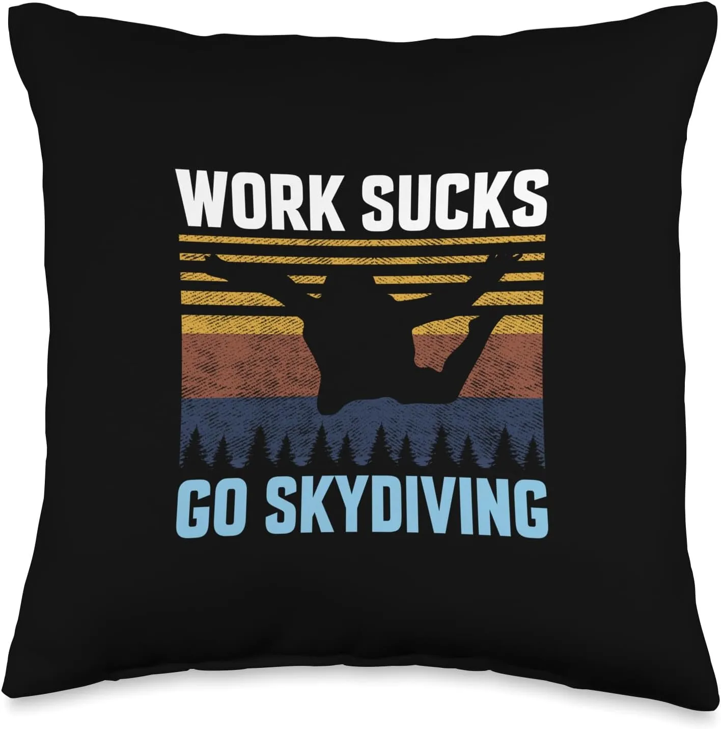 Vintage Parachuting Adventure Retro Style Throw Pillow