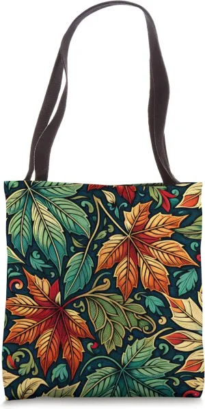 Vintage Style Autumn Abstract Leaves Tote Bag