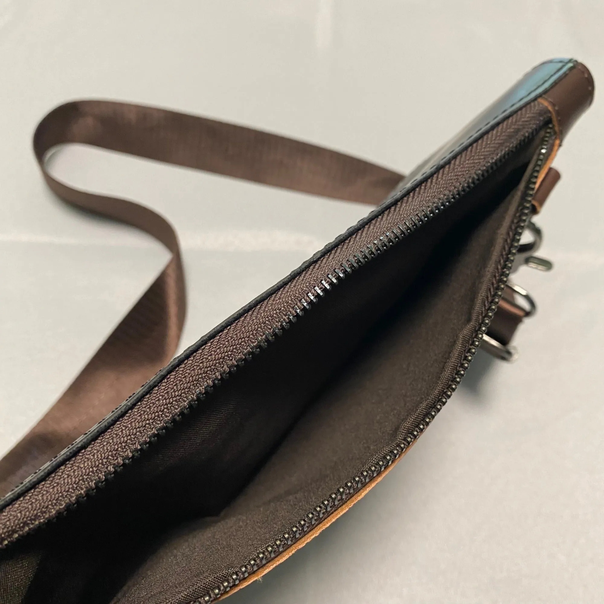 Vintage-Style Dark Brown Vegan Leather Crossbody Messenger Bag