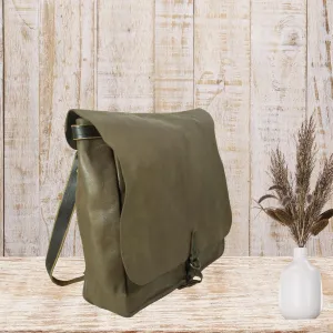 Vintage Style Leather Messenger Bag, Brown