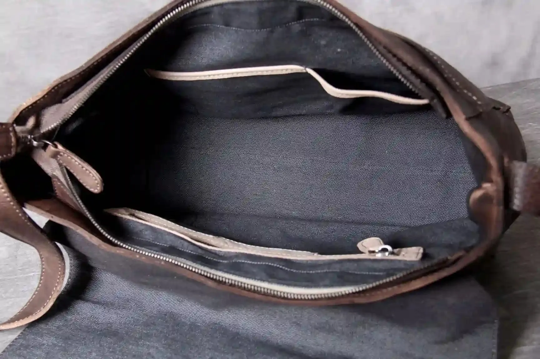 Vintage-Style Leather Messenger Bag