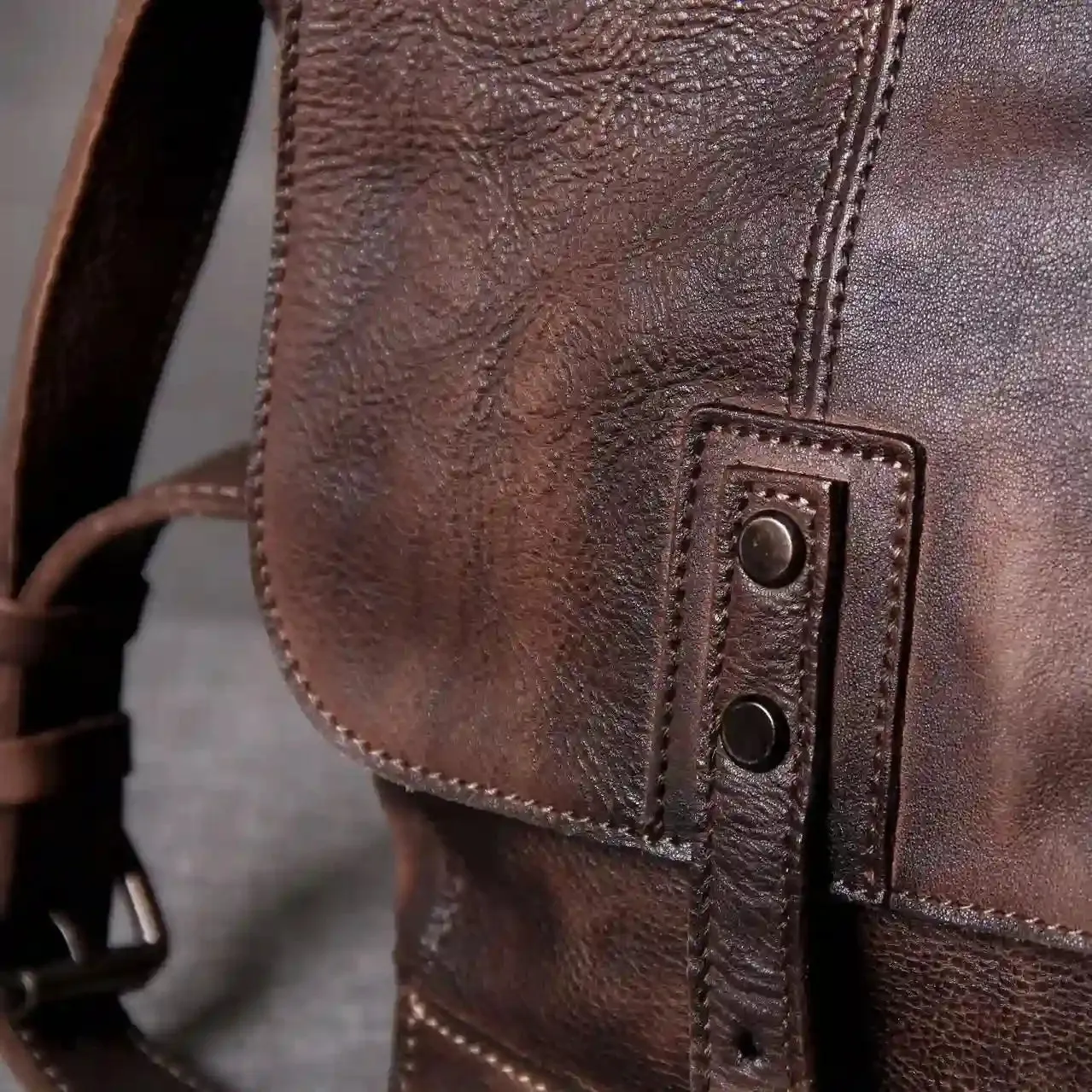 Vintage-Style Leather Messenger Bag