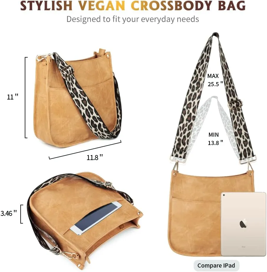 Viva Terry Vegan Leather Crossbody Fashion Shoulder Bag Purse with Adjustable Strap