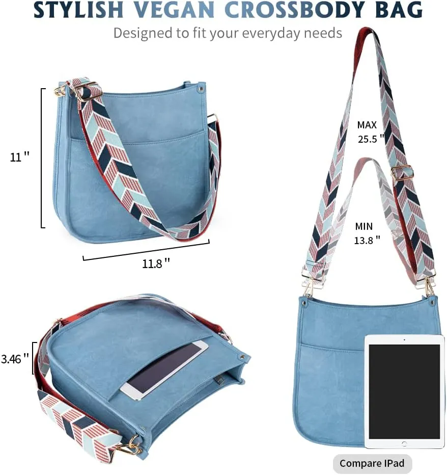 Viva Terry Vegan Leather Crossbody Fashion Shoulder Bag Purse with Adjustable Strap