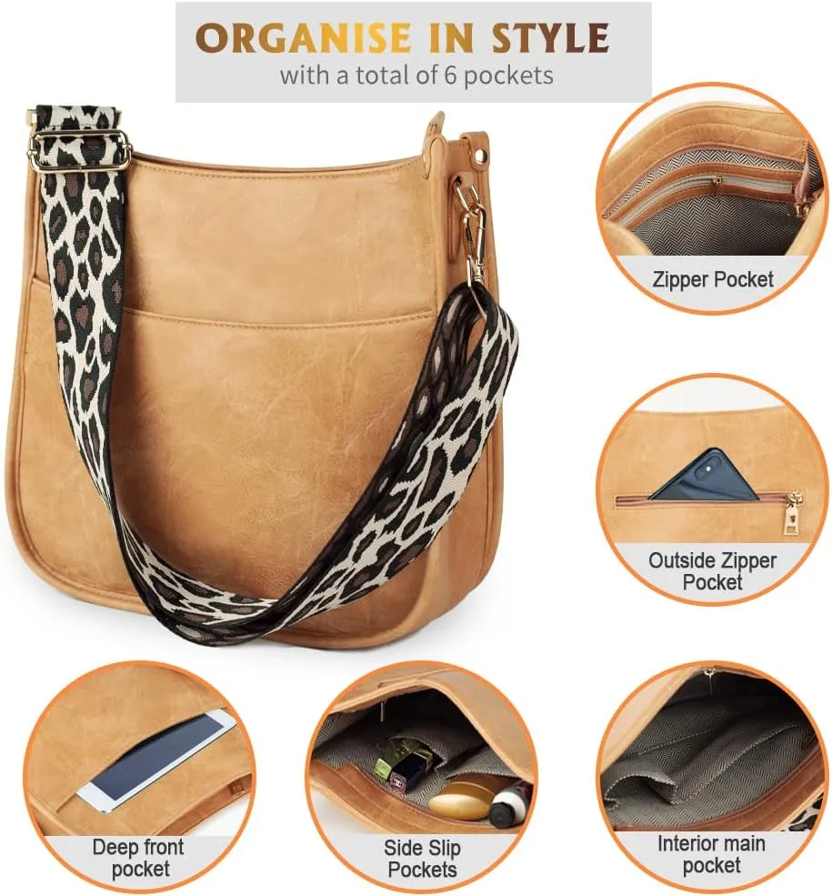 Viva Terry Vegan Leather Crossbody Fashion Shoulder Bag Purse with Adjustable Strap