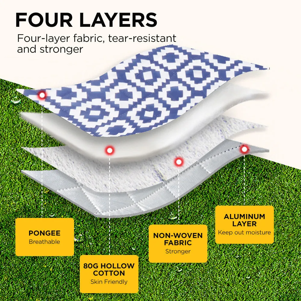 Viviendo 200x200cm Waterproof Outdoor Picnic Rug Blanket - Blue Pixel