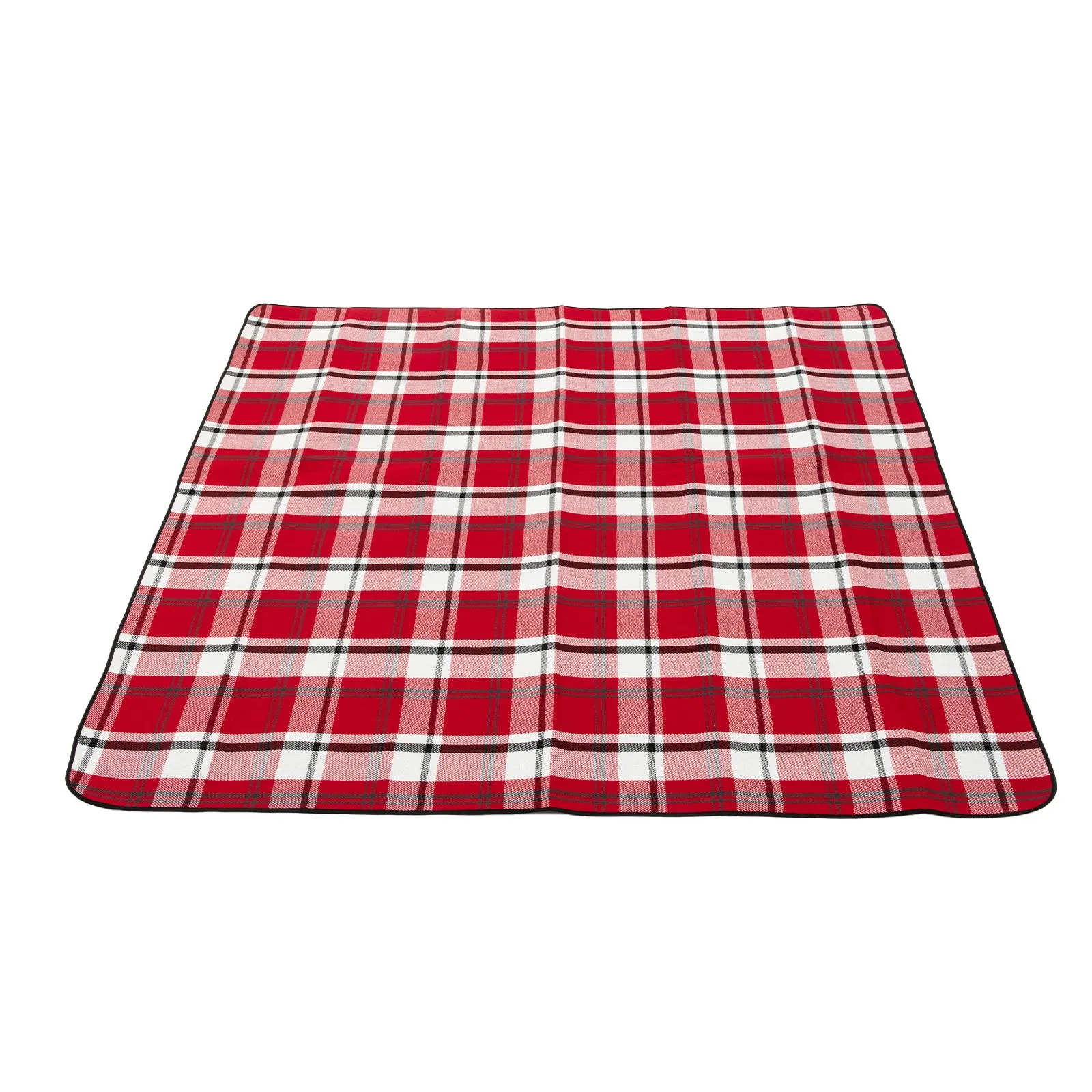 Viviendo 200x200cm Waterproof Outdoor Picnic Rug Blanket - Red Tartan