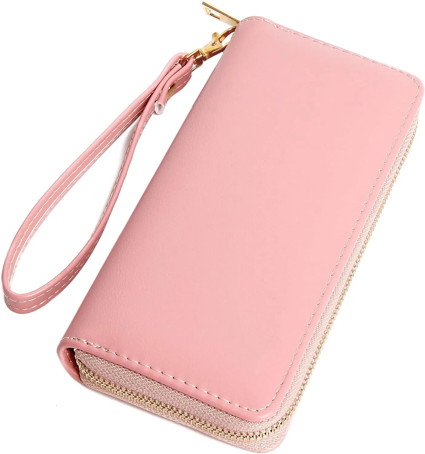 VOCUS Womens Wristlet Wallet Zip Around Clutch Wallet Large RFID Blocking PU Leather Bifold with Phone Holder for Travel