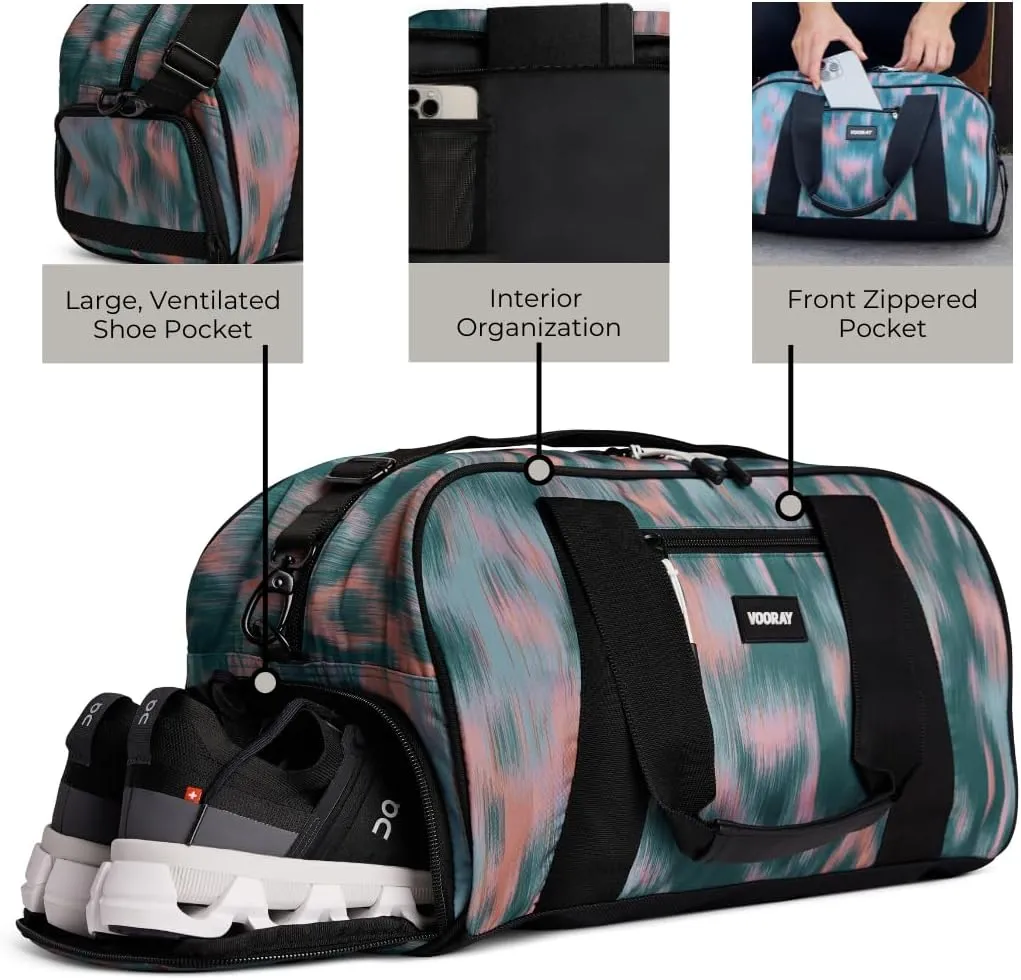 Vooray Burner Gym Duffel Bag, Gym Bag for Women and Men with Shoe Compartment, Weekender, Overnight & Travel Duffel for Sports and Workout