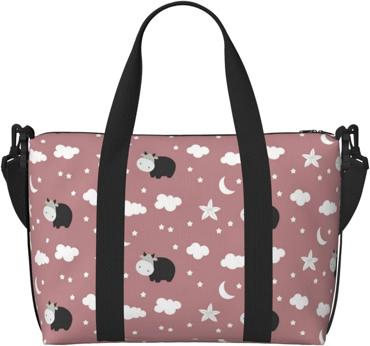 VOSERY Laptop Tote Bag for Women Work - Cute calf Gym Bag for Women Men, Personal Item Crossbody Travel Bags for Women Men Carry On, Overnight Weekender Bags for Women Travel