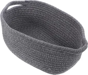 Wakauto Portable Woven Storage Basket for Blankets and Towels Multi Purpose Organizer with Ample Capacity for Picnics Camping and Home Grey and Design