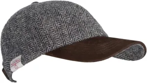 Walker and Hawkes Unisex Harris Tweed Brungton Baseball Cap w/Suede Leather Peak - Classic Tweed Hat for Stylish Comfort