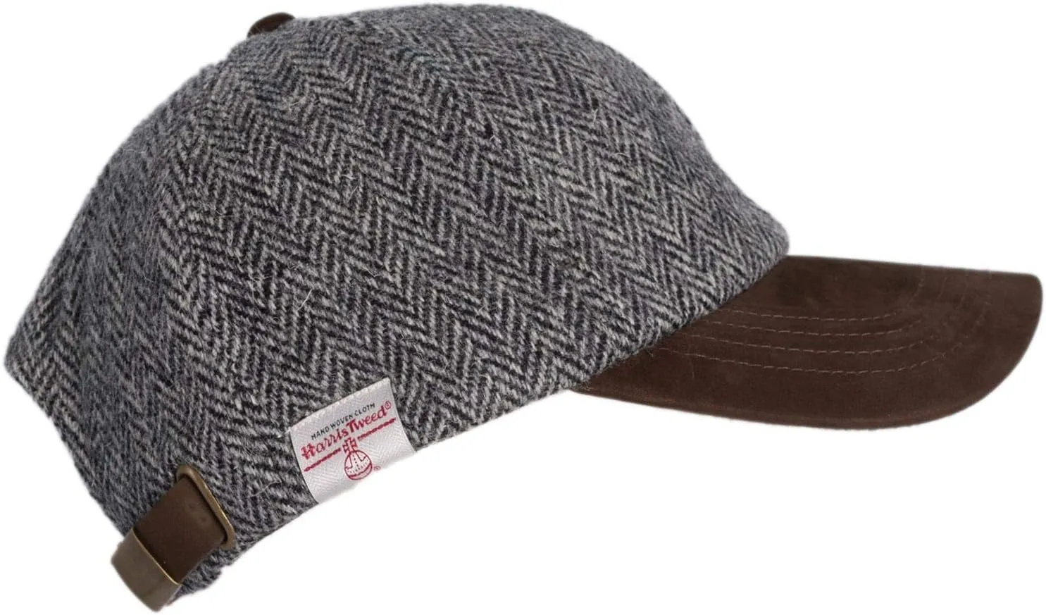 Walker and Hawkes Unisex Harris Tweed Brungton Baseball Cap w/Suede Leather Peak - Classic Tweed Hat for Stylish Comfort